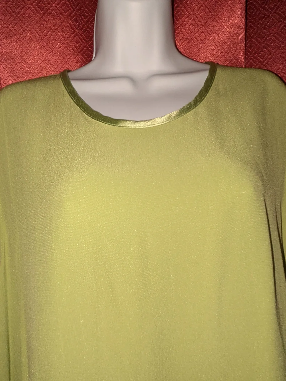 Lime Green Draped Three-Piece Ensemble